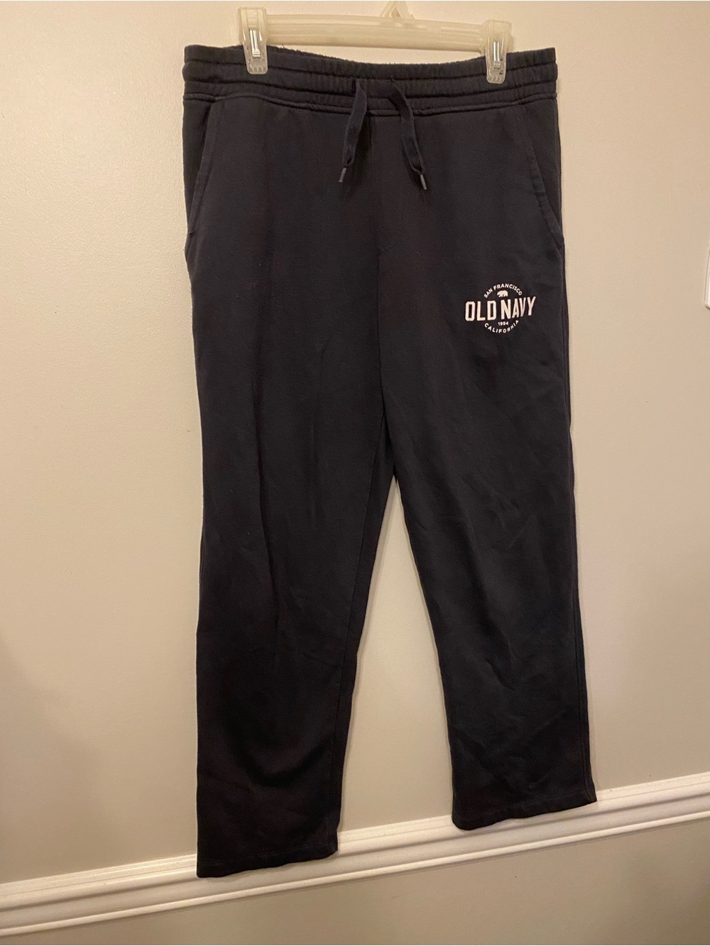 Old Navy Men's Black Logo Drawstring Joggers